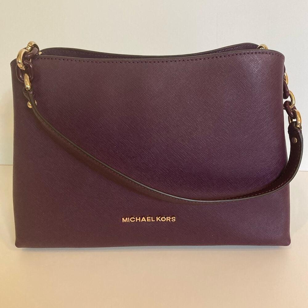 🌺 NWT Authentic Michael Kors Leather Satchel - Picture 2 of 16